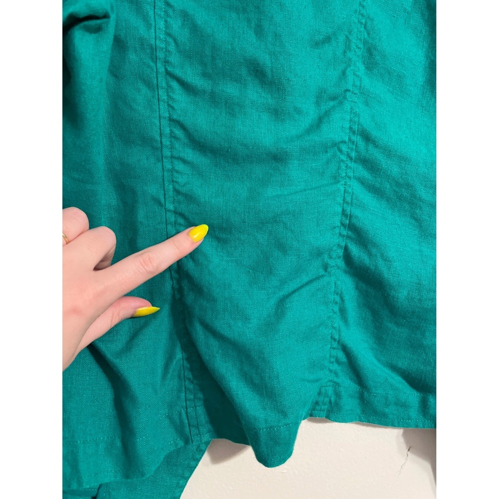 Chico's Linen Blazer‎ Jacket Women's Career Casual Elegant Kelly Green - Picture 3 of 8